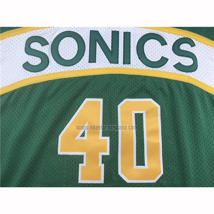 Camiseta Seattle SuperSonics Shawn Kemp NO 40 Historic Retro Verde